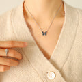 Jewelry wholesale Wavy - pattern Women's Antiqued Butterfly Pendant Necklace