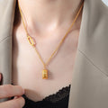 Jewelry wholesale Romantic 18K Gold Plated Fine Jewelry 'Love' Letter Pendant Necklaces
