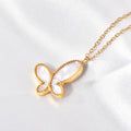 Jewelry wholesale Dainty Fashion Jewelry Stainless Steel Shell Butterfly Pendant Necklace