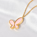 Jewelry wholesale Dainty Fashion Jewelry Stainless Steel Shell Butterfly Pendant Necklace