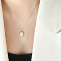 Jewelry wholesale Collarbone Chain with Inlaid Gold - Plated Square a Niche Piece of Jewelry