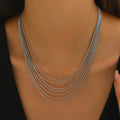Jewelry wholesale Retro Stainless Steel Jewelry Multi Layer Snake Chains Necklace