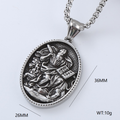 Jewelry wholesale Popular Father Jesus Pattern Oval Cast Pendant Men's Necklace