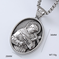 Jewelry wholesale Popular Father Jesus Pattern Oval Cast Pendant Men's Necklace