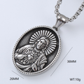 Jewelry wholesale Popular Father Jesus Pattern Oval Cast Pendant Men's Necklace