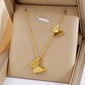Jewelry wholesale Hot selling  Butterfly Letter Geometric Charms Pendant Necklace