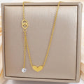 Jewelry wholesale New Arrival Stainless Steel Geometric Star Moon Pendant Chain Necklace