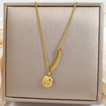 Jewelry wholesale New Arrival Stainless Steel Geometric Star Moon Pendant Chain Necklace
