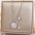 Jewelry wholesale New Arrival Stainless Steel Geometric Star Moon Pendant Chain Necklace
