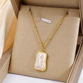 Jewelry wholesale Hot Sale Shell Letter Oval Beads Necklace for Women