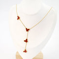 Elegant Not Fade Stainless Steel Pearl Heart Butterfly Necklace WAN4 Jewelry