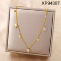 Factory Direct Sale Multicolor Zircon Heart Oval Necklace WAN4 Jewelry