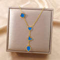 Jewelry wholesale Hot Selling Clover Heart Butterfly Leaf Tassel Pendant Necklace