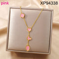Jewelry wholesale Hot Selling Clover Heart Butterfly Leaf Tassel Pendant Necklace