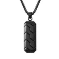 Hot Sale Trendy Stainless Steel Geometric Texture Pattern Pendants For Necklaces Black Plated Charms Pendant Men Fine Jewelry WAN4 Jewelry
