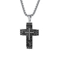 Jewelry wholesale Hot Sale Stainless Steel PVD Zircon Geometric Pattern Cross Pendant