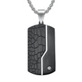 Hip Hop In Stock Jewelry Stone Crack Pattern Zircon Geometric Shape Stainless Steel Pendants For Necklaces Black Plated Pendant WAN4 Jewelry