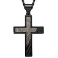 Trendy New Arrival Stainless Steel Black Gun Plated Diagonal Stripe Pattern Cross Charms Pendants For Necklaces Men Jewelry WAN4 Jewelry