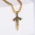 Jewelry wholesale Hip Hop Stainless Steel Goat Head Sword Cast DVP Pendants Necklace