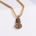 Jewelry wholesale Punk Stainless Steel Men Jewelry Skeleton Skull Pendant Necklace