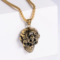 Jewelry wholesale Hot Sale Skull Casting Pendant Square Pearl Chain Necklaces