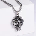 Jewelry wholesale Hot Sale Skull Casting Pendant Square Pearl Chain Necklaces