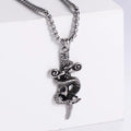 Jewelry wholesale Hot Sale Snake Wrapped Around Pendant Square Pearl Chain Necklaces