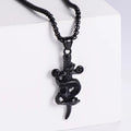 Jewelry wholesale Hot Sale Snake Wrapped Around Pendant Square Pearl Chain Necklaces