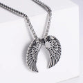 Jewelry wholesale New Arrival Angle Wings Casting Pendant Square Pearl Chain Necklaces
