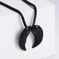 Jewelry wholesale New Arrival Angle Wings Casting Pendant Square Pearl Chain Necklaces