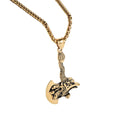 Jewelry wholesale Wholesale Axe Shape Cast Pendant Square Pearl Chain Necklace