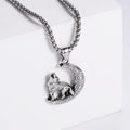 Jewelry wholesale Wholesale Casting Moon Wolf Pendant Box Chains Necklace