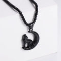Jewelry wholesale Wholesale Casting Moon Wolf Pendant Box Chains Necklace
