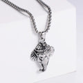 Jewelry wholesale Wholesale Elephant Head Shape Pendant Square Pearl Chain Casting Necklace