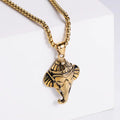 Jewelry wholesale Wholesale Elephant Head Shape Pendant Square Pearl Chain Casting Necklace