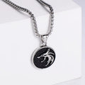 Jewelry wholesale Wholesale Wolf Round Casting Pendant Square Pearl Chain Charm Necklaces