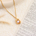 Jewelry wholesale Explosive Vintage Pearl Stone Heart Pendant Necklace
