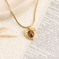 Jewelry wholesale Explosive Vintage Pearl Stone Heart Pendant Necklace
