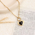 Jewelry wholesale Explosive Vintage Pearl Stone Heart Pendant Necklace