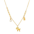 Jewelry wholesale Explosive Horse Coin Pearl Pendant Oval Chain Women's Necklace