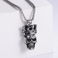 Jewelry wholesale Punk Fashion Stainless Steel Jewelry Crown Skull Pendant Necklace