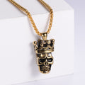 Jewelry wholesale Punk Fashion Stainless Steel Jewelry Crown Skull Pendant Necklace