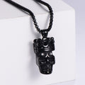 Jewelry wholesale Punk Fashion Stainless Steel Jewelry Crown Skull Pendant Necklace