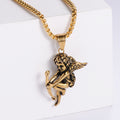 Jewelry wholesale Trendy Stainless Steel Jewelry 18K Gold Plated Cupid Angle Pendants Neckalces