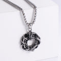 Jewelry wholesale Popular Dragon Pendant Square Pearl Chain Necklace for Men