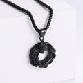 Jewelry wholesale Popular Dragon Pendant Square Pearl Chain Necklace for Men