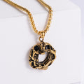 Jewelry wholesale Popular Dragon Pendant Square Pearl Chain Necklace for Men