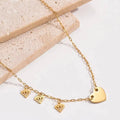 Jewelry wholesale Wholesale Diamond Heart Shape Pendant Rectangle Chain Necklaces
