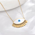 Jewelry wholesale Factory Direct Sale Blue Eye Tassels Pendant O Shape Chain Necklaces