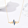 Jewelry wholesale Factory Direct Sale Cardiogram Heart Beat Shape Pendant Oval Chain Necklaces